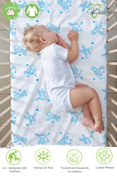 Adorable Animal' Cotton Fitted Cot Crib Sheet : Sparrow